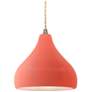 1_8"W Gloss Blush Frame Nickel Small Droplet Beige Twisted LED Pendant