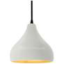 1_8"W Matte White/Gold Frame Matte Black Small Droplet Black Cord LED Pe