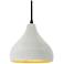 8"W Matte White/Gold Frame Matte Black Small Droplet Black Cord LED Pe