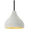 8"W Matte White/Gold Frame Matte Black Small Droplet Stem LED Pendant