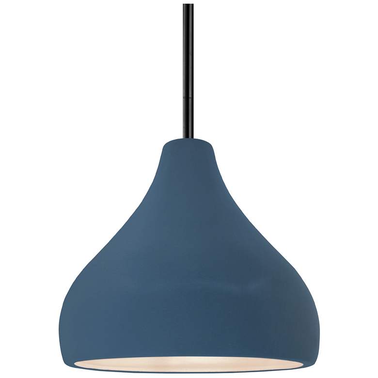 Image 1 8"W Midnight Frame Matte Black Small Droplet Rigid Stem Kit Pendant