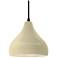 8"W Vanilla Gloss Frame Matte Black Small Droplet Black Cord LED Penda