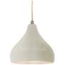 1_8"W White Crackle Frame Nickel Small Droplet Beige Twisted LED Pendant