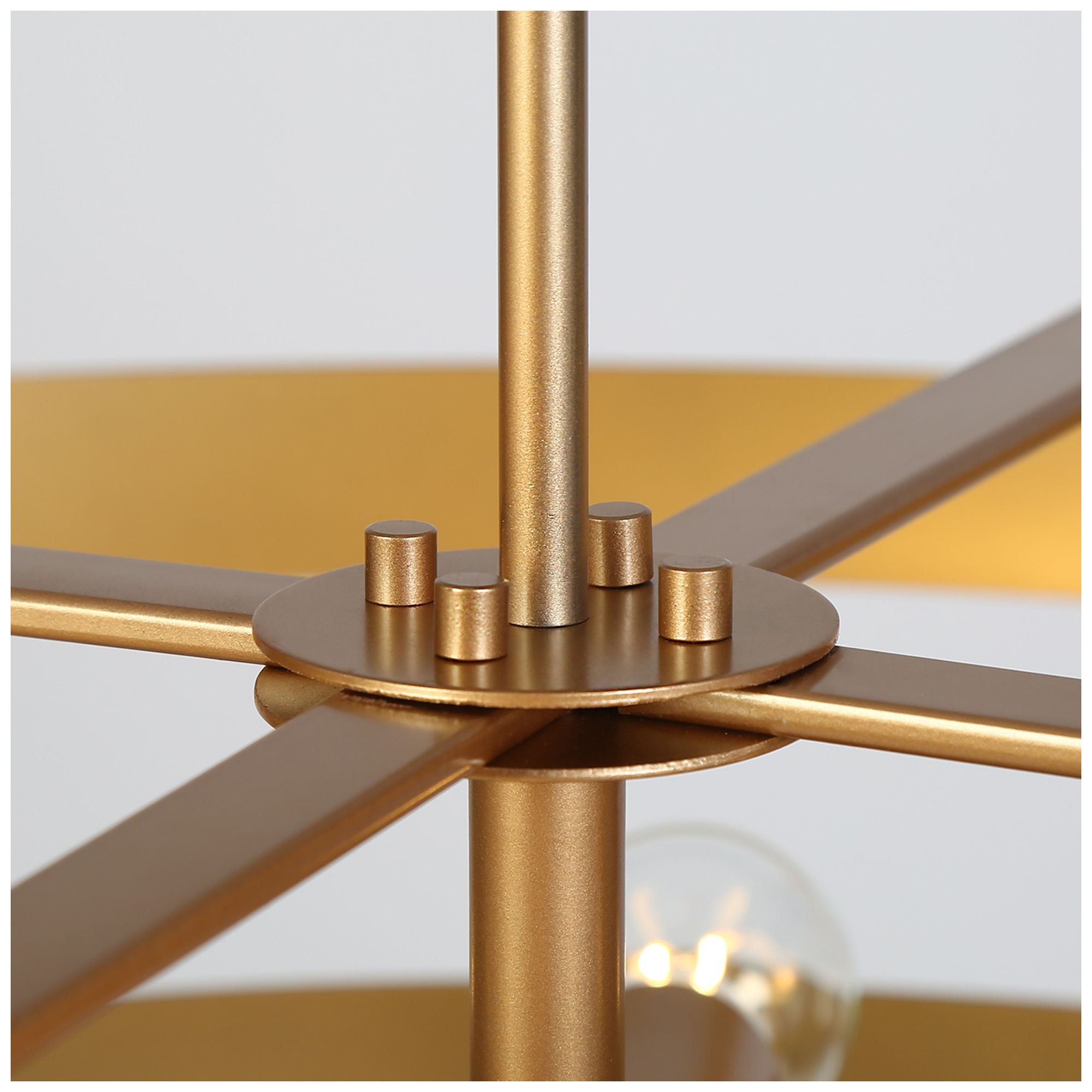 Image 4 8-Light 32.3"W Drum Matt Black and Metallic Gold Chandeliers more views