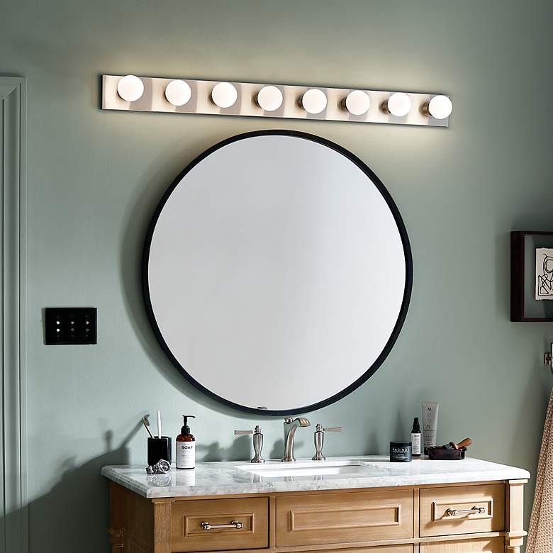 Image 4 8-Light 4.5-in Brushed Nickel Vanity Light Bar more views