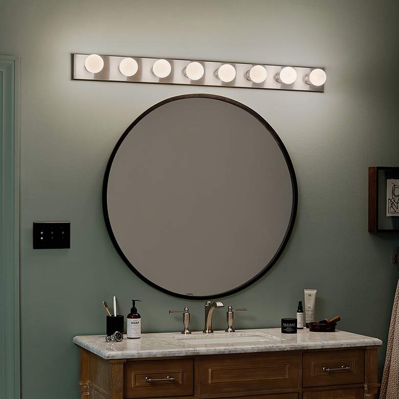 Image 5 8-Light 4.5-in Brushed Nickel Vanity Light Bar more views