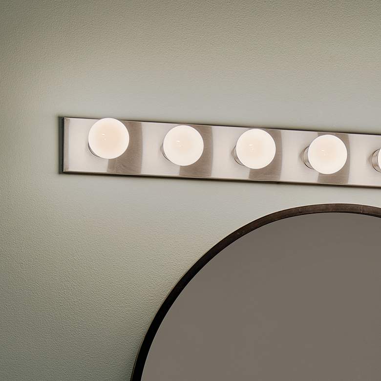 Image 6 8-Light 4.5-in Brushed Nickel Vanity Light Bar more views