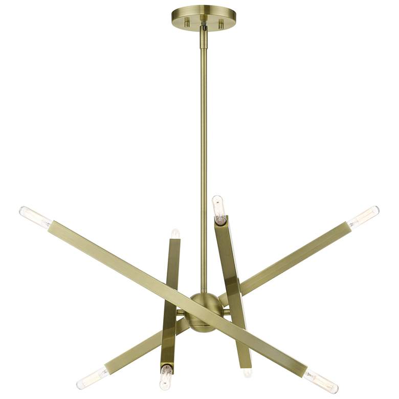 Image 1 8 Light Antique Brass Chandelier
