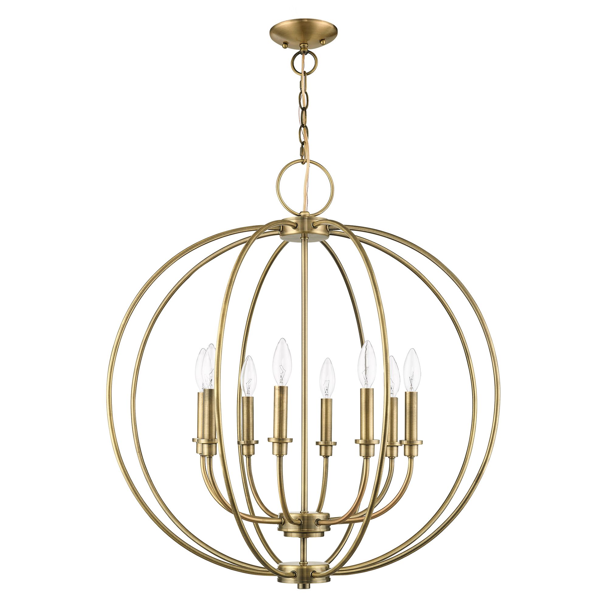 8 Light Antique Brass Chandelier