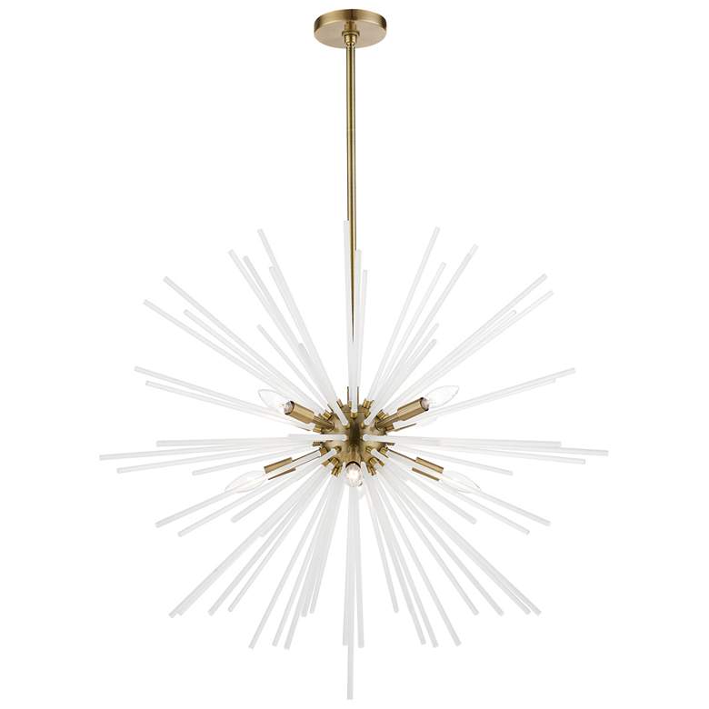 Image 2 8 Light Antique Brass Large Foyer Chandelier