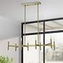 1_8 Light Antique Brass Linear Chandelier