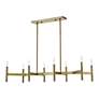 3_8 Light Antique Brass Linear Chandelier more views