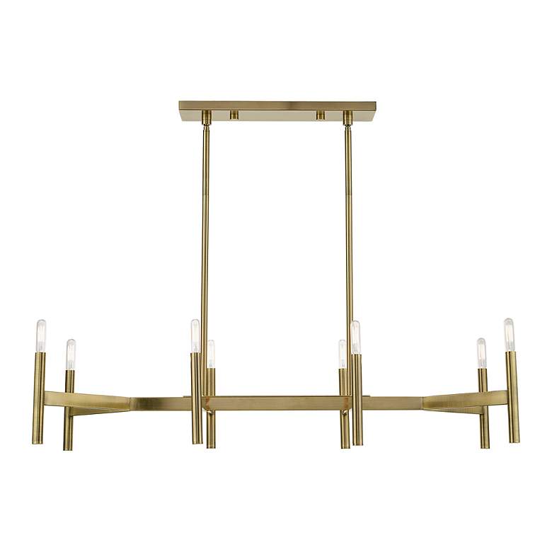 Image 4 8 Light Antique Brass Linear Chandelier more views