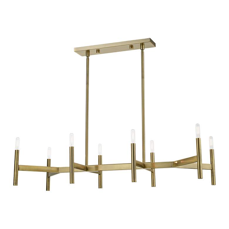 Image 5 8 Light Antique Brass Linear Chandelier more views