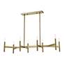 5_8 Light Antique Brass Linear Chandelier more views