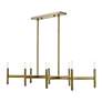 6_8 Light Antique Brass Linear Chandelier more views