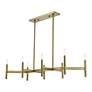 7_8 Light Antique Brass Linear Chandelier more views