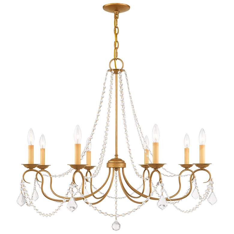Image 2 8 Light Antique Gold Leaf Chandelier