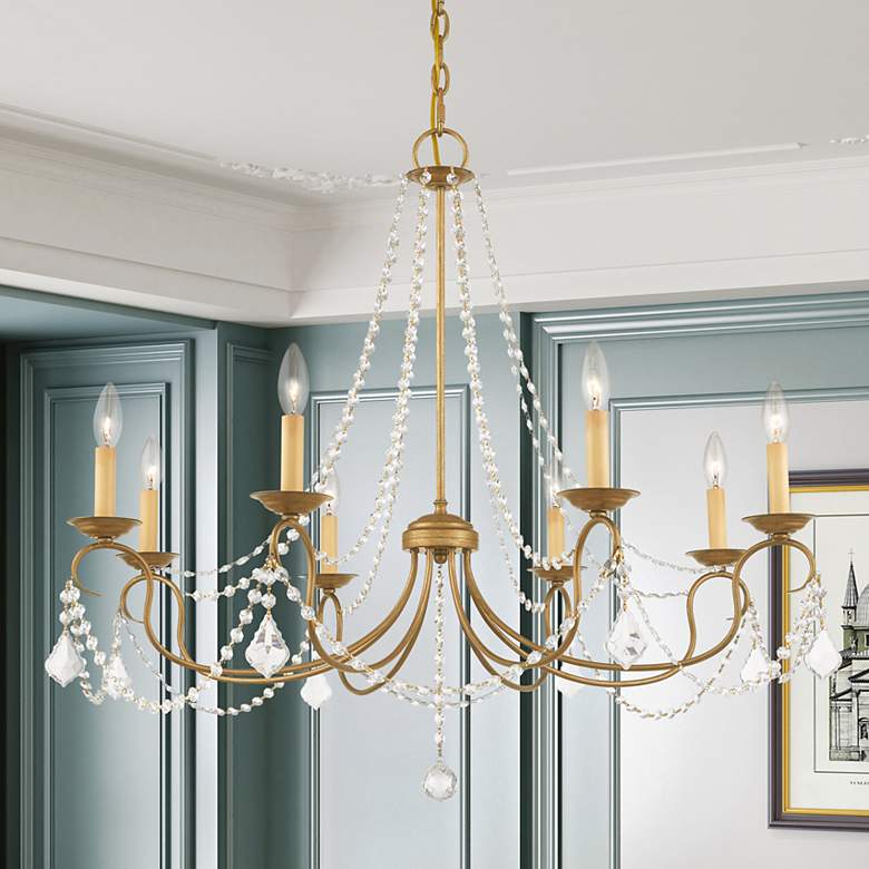 Image 1 8 Light Antique Gold Leaf Chandelier