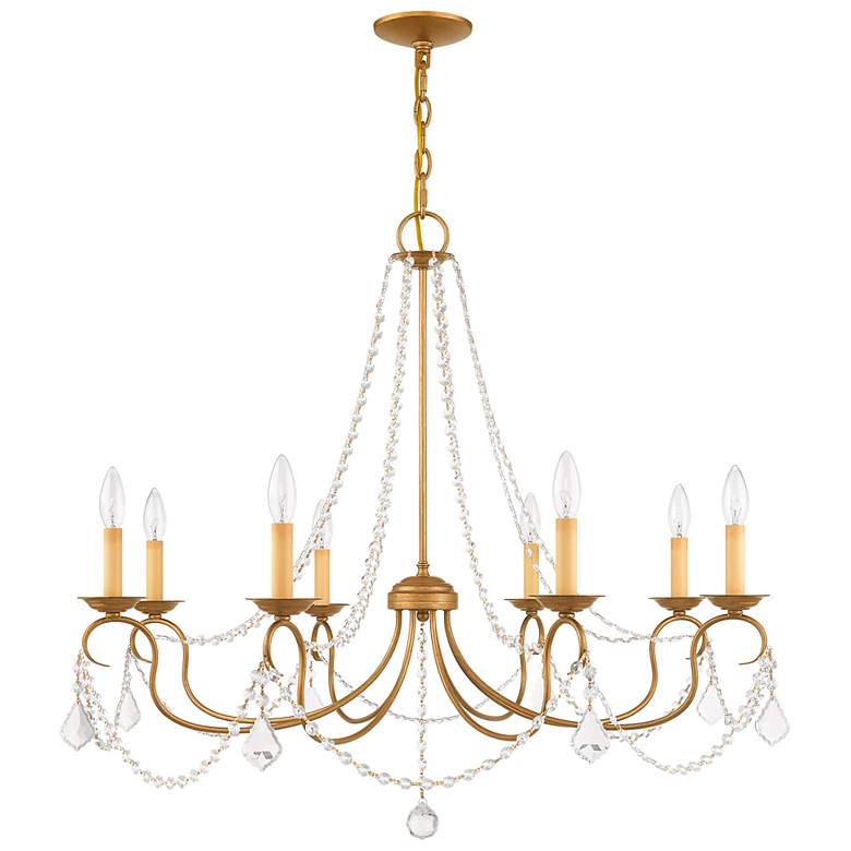 Image 3 8 Light Antique Gold Leaf Chandelier more views