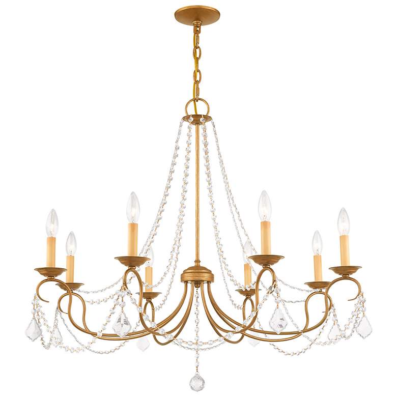 Image 4 8 Light Antique Gold Leaf Chandelier more views