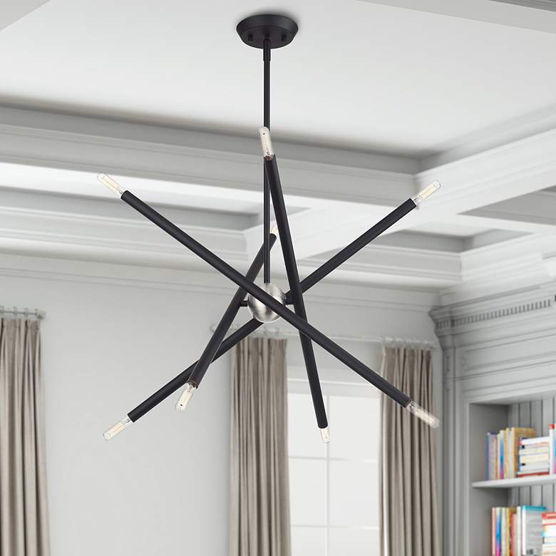 Image 1 8 Light Black Chandelier