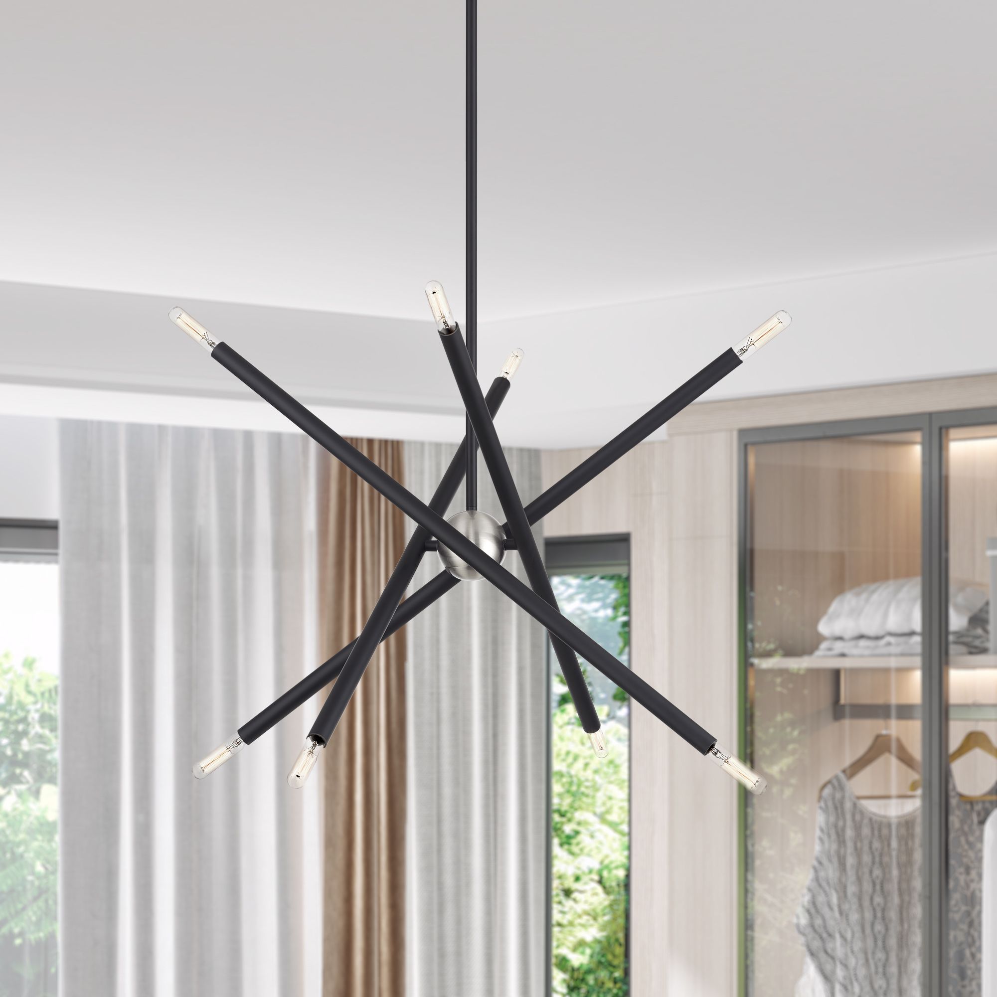 8 Light Black Chandelier