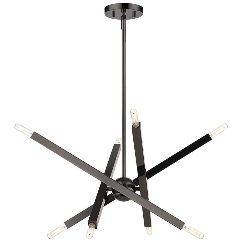 Image 1 8 Light Black Chrome Chandelier