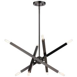 8 Light Black Chrome Chandelier