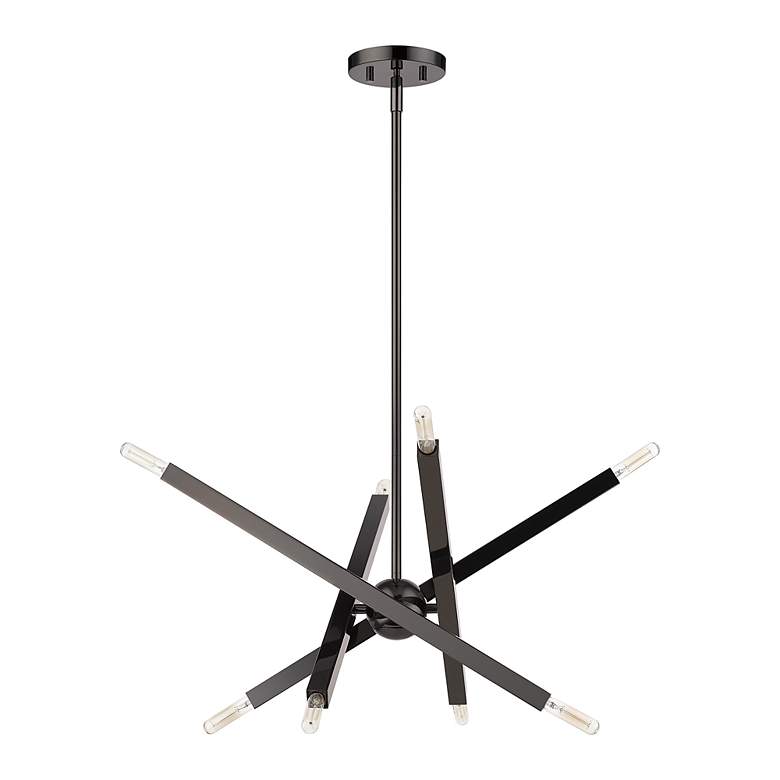 Image 3 8 Light Black Chrome Chandelier more views