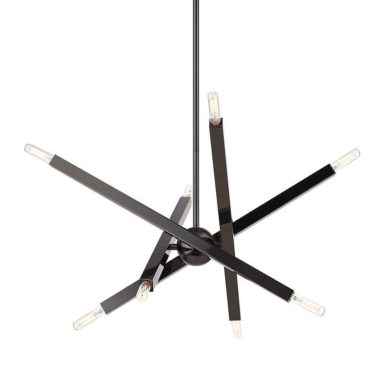 Image 4 8 Light Black Chrome Chandelier more views