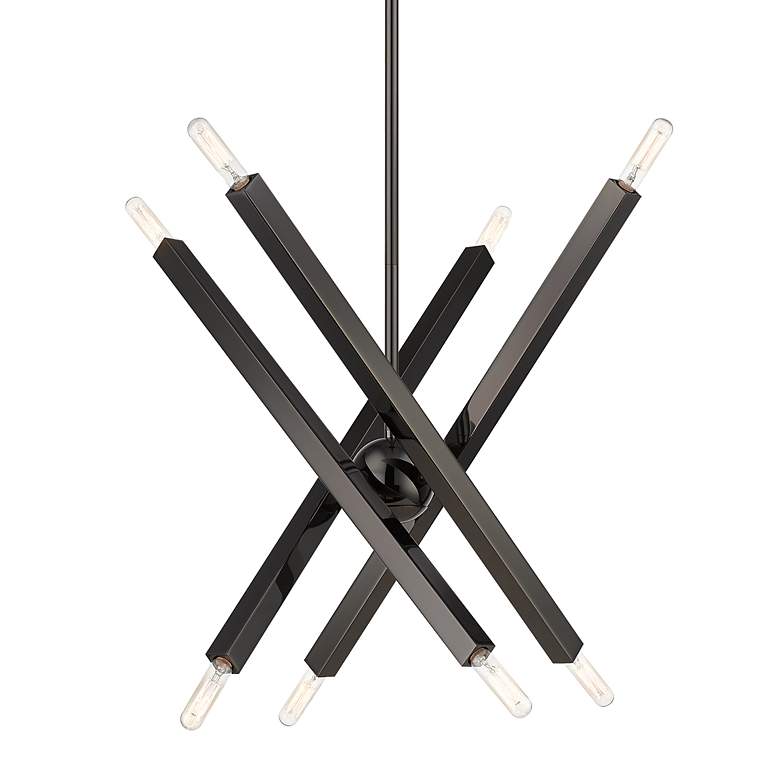 Image 5 8 Light Black Chrome Chandelier more views