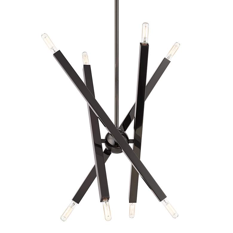 Image 6 8 Light Black Chrome Chandelier more views