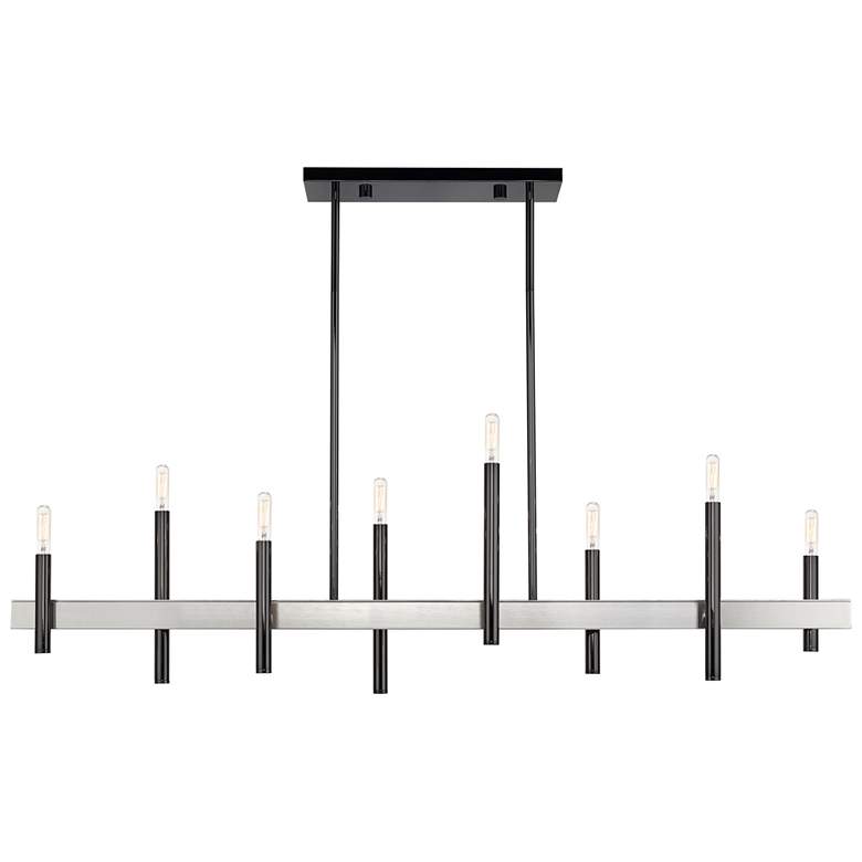 Image 1 8 Light Black Chrome Extra Large Linear Chandelier