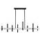 8 Light Black Chrome Extra Large Linear Chandelier