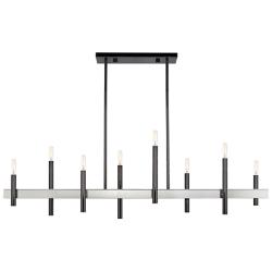8 Light Black Chrome Extra Large Linear Chandelier