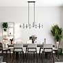 8 Light Black Chrome Extra Large Linear Chandelier