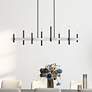 8 Light Black Chrome Extra Large Linear Chandelier
