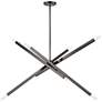 2_8 Light Black Chrome Large Linear Chandelier