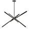 8 Light Black Chrome Large Linear Chandelier