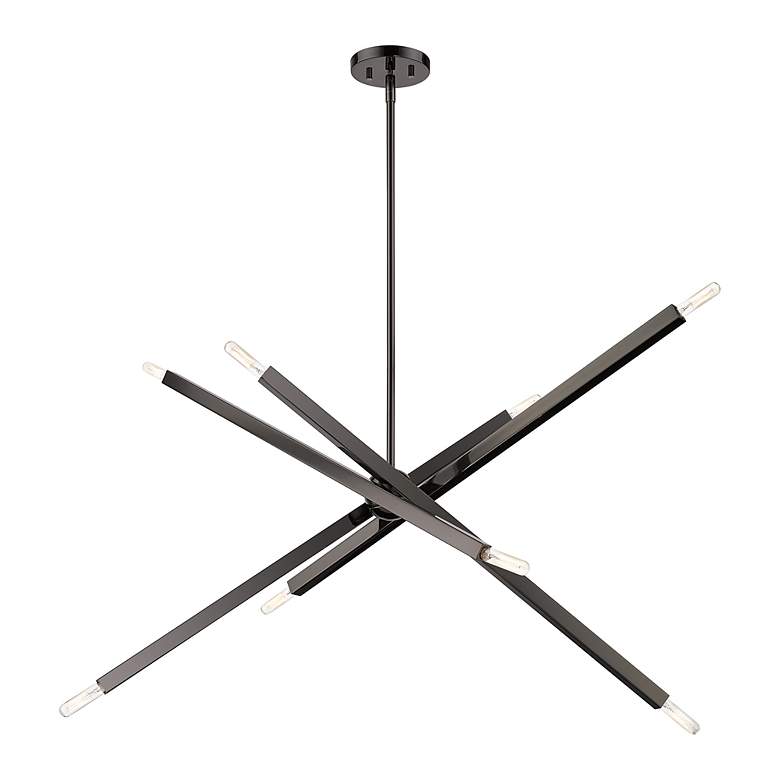 Image 4 8 Light Black Chrome Large Linear Chandelier more views