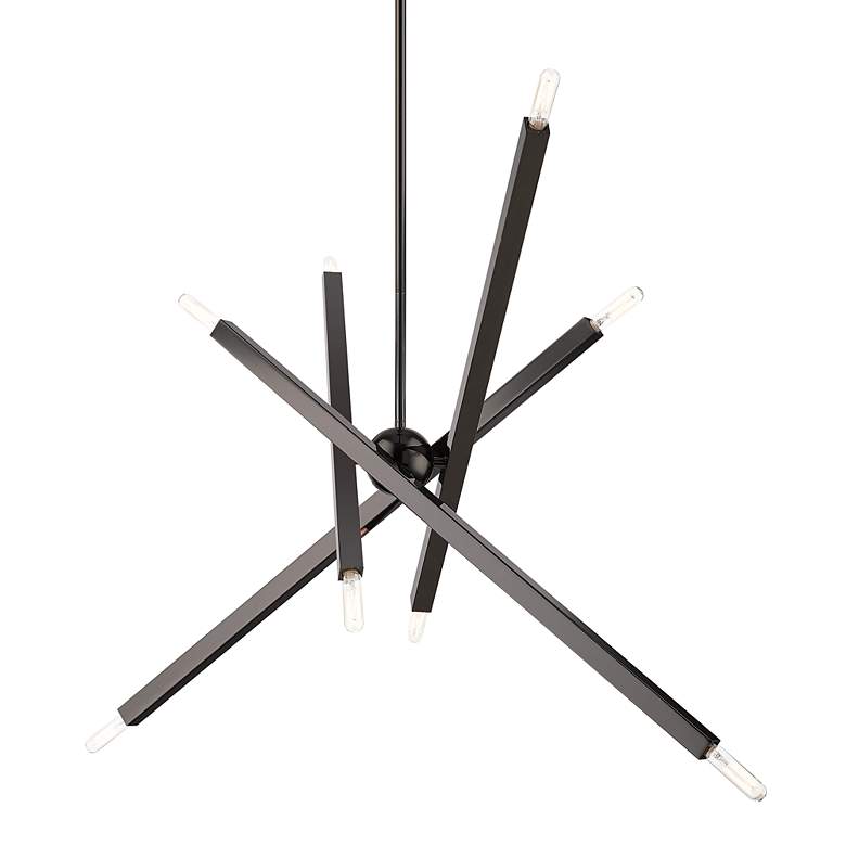 Image 6 8 Light Black Chrome Large Linear Chandelier more views