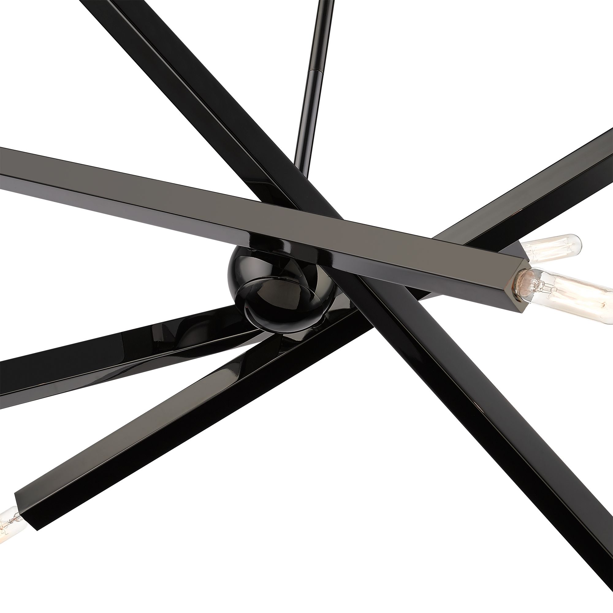 8 Light Black Chrome Large Linear Chandelier