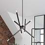 8 Light Black Chrome Large Linear Chandelier
