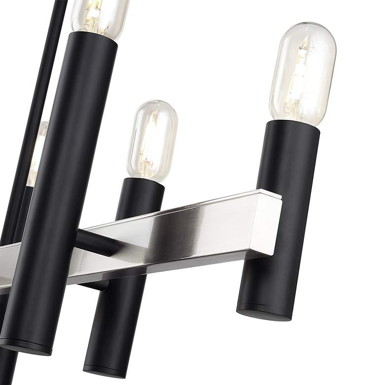 Image 6 8 Light Black Extra Large Linear Chandelier with Brushed Nickel Accents more views
