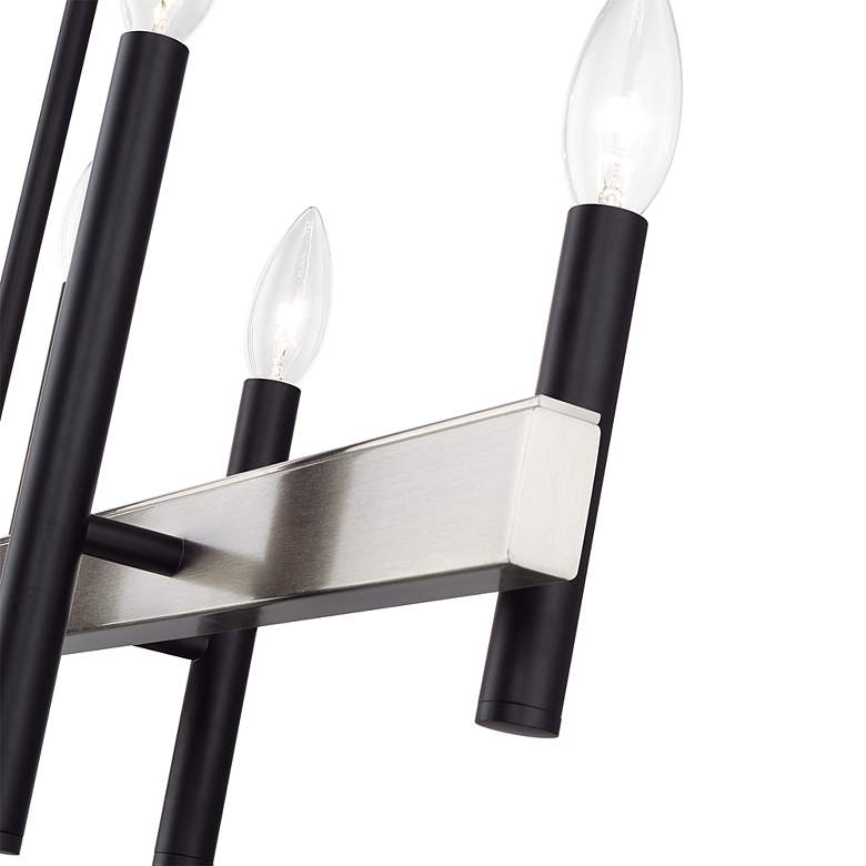 Image 6 8 Light Black Extra Large Linear Chandelier with Brushed Nickel Accents more views