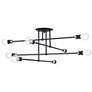 2_8 Light Black Extra Large Semi-Flush with Brushed Nickel Accents