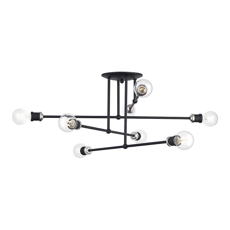 Image 5 8 Light Black Extra Large Semi-Flush with Brushed Nickel Accents more views