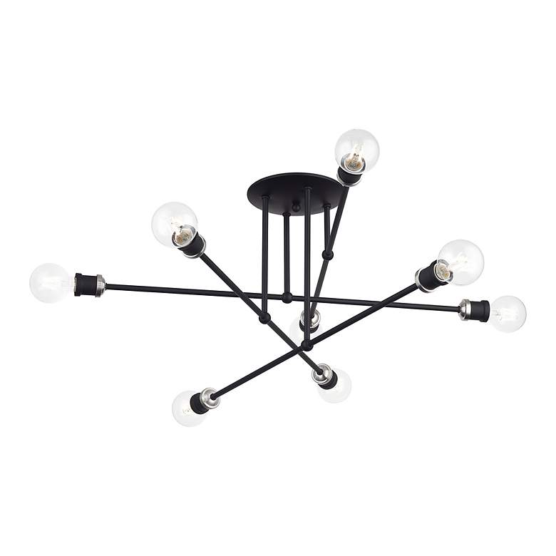 Image 6 8 Light Black Extra Large Semi-Flush with Brushed Nickel Accents more views