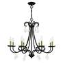 3_8 Light Black Large Chandelier with Antique Brass Finish Accents more views